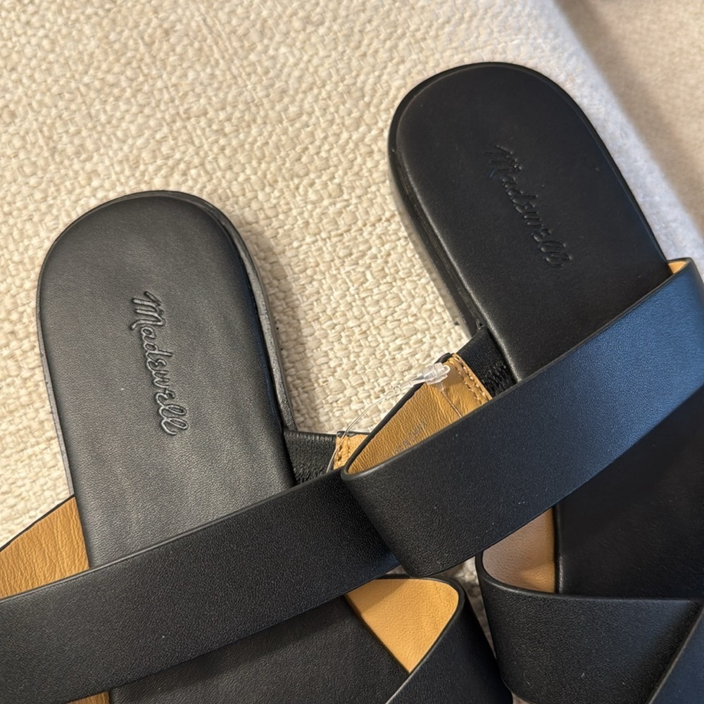 Madewell The Mena Slide Sandal in True Black - Picture 6 of 9